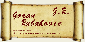 Goran Rubaković vizit kartica
